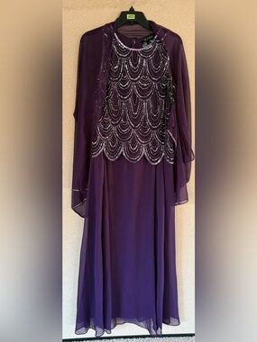 j kara 3 4 sleeve sequin dress Jkara Womens Size 6P Petite Black 3/4 Sleeve Long Beaded Silver Sequins Dress